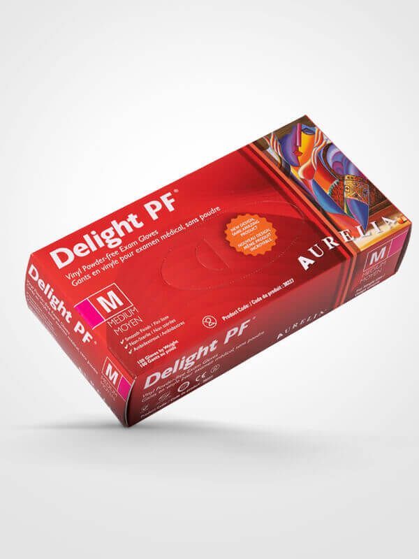 Delight PF Vinyl Gloves Small-Medium-Large