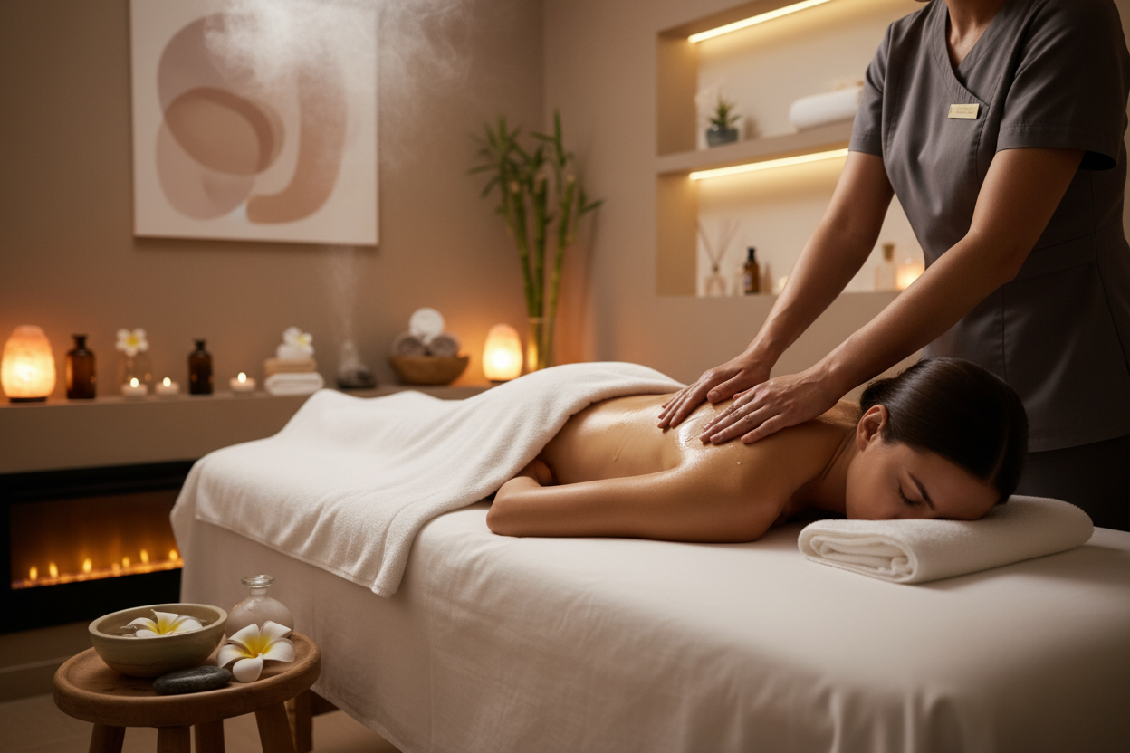 client getting a massage